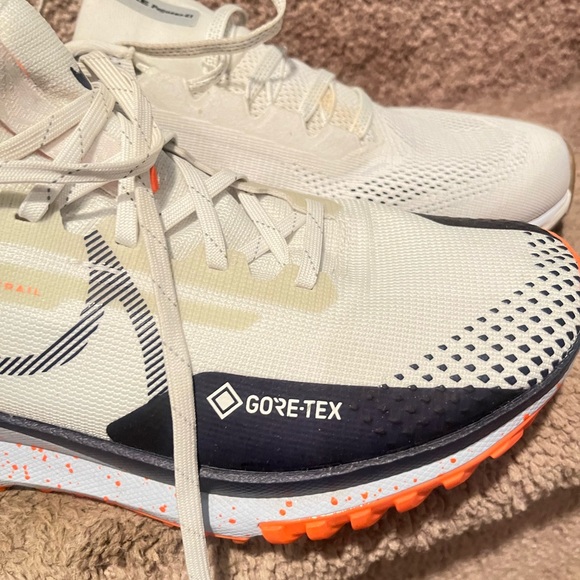 Nike Other - Beautiful size 9 White and Black Gore-Tex Nike Sneakers with Orange Accents.